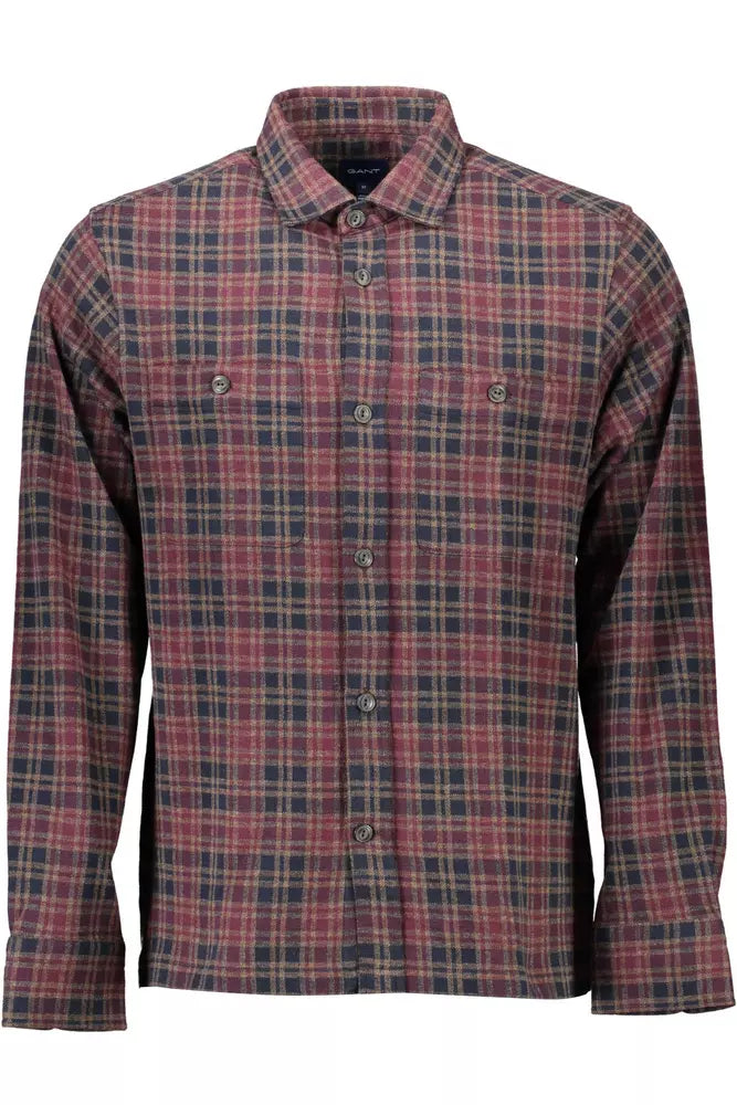 Brown Cotton Men Shirt