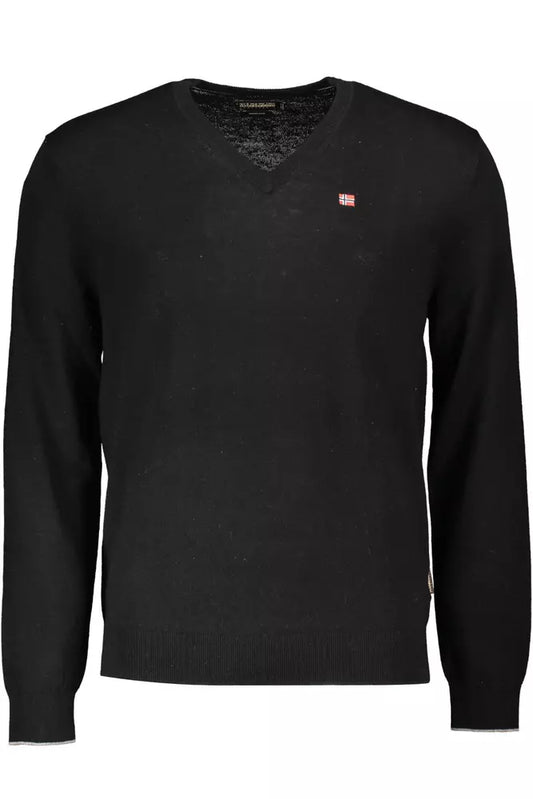 Black Wool Men Sweater