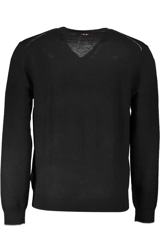 Black Wool Men Sweater