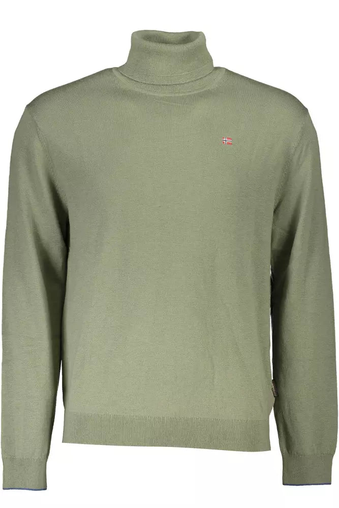 Green Wool Men Sweater