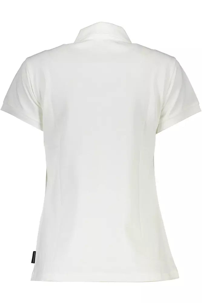 White Cotton Women Polo Shirt