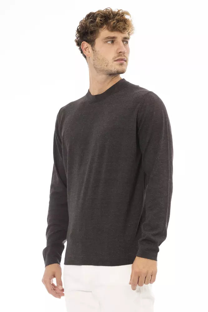 Brown Cotton Men Sweater