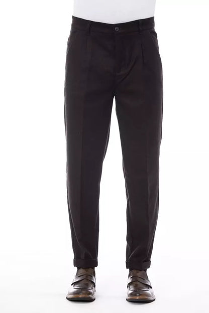 Brown Wool Men Pant