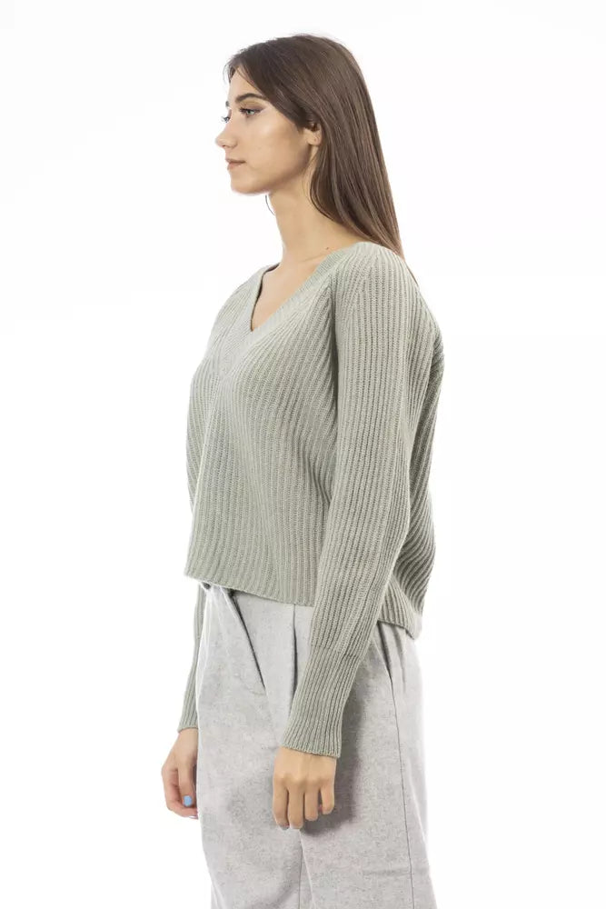 Green Wool Women Sweater