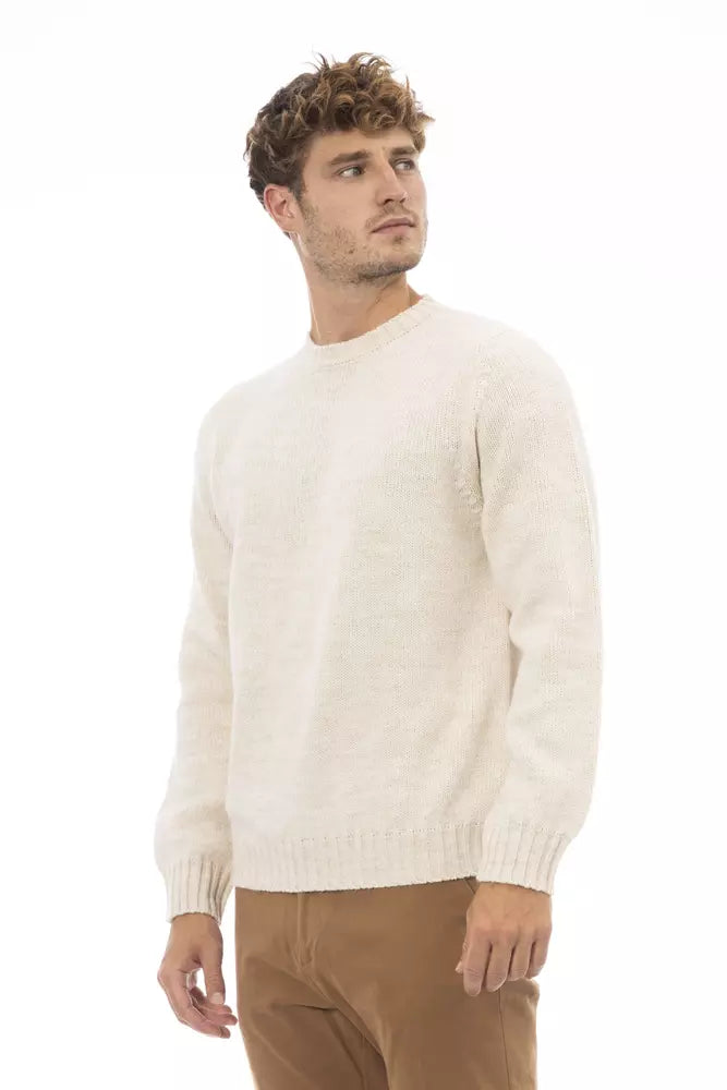 Beige Alpaca Men Sweater