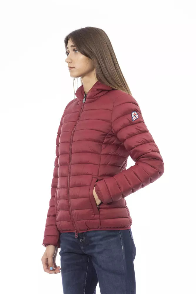 Red Nylon Women Jacket