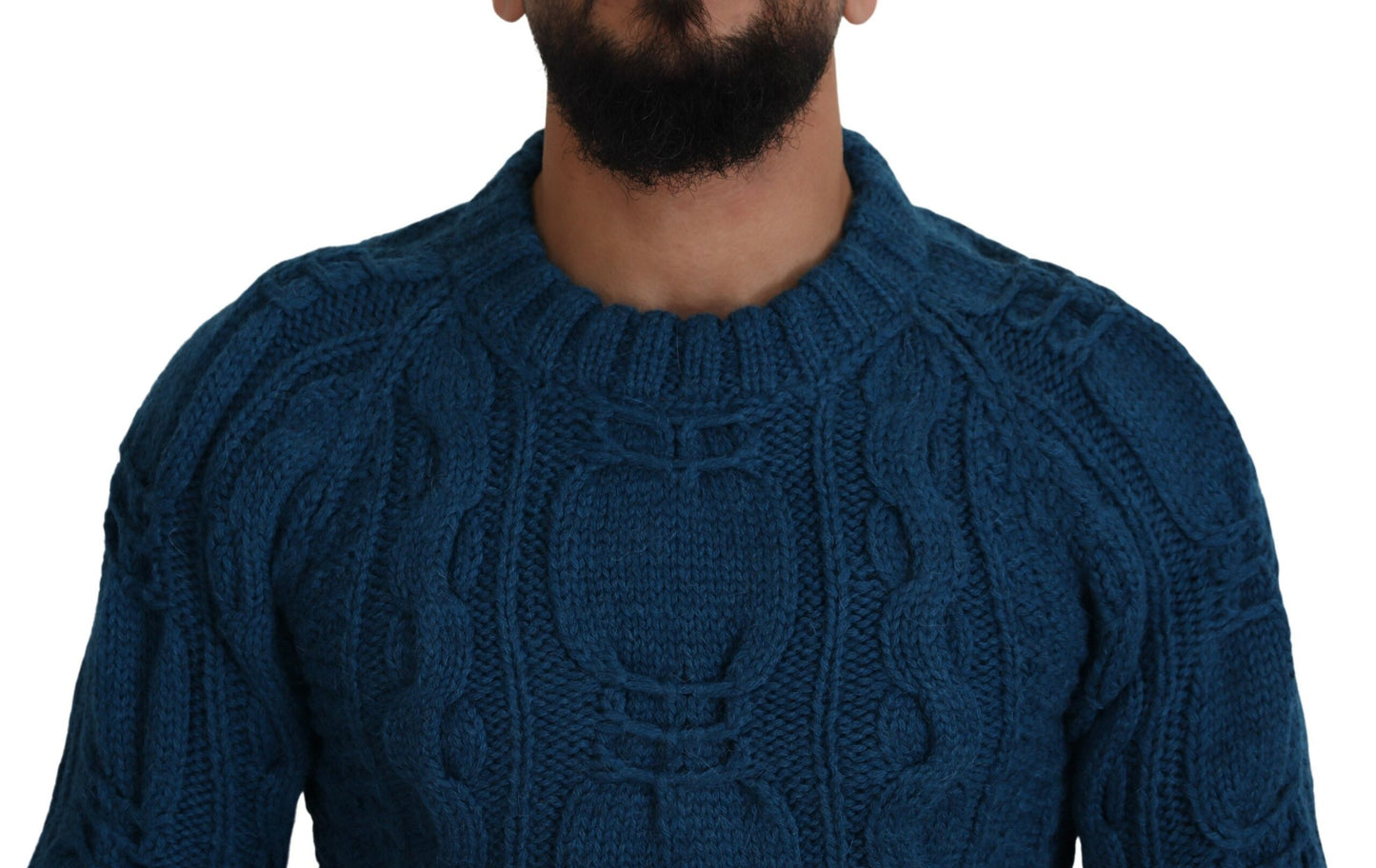 Elegant Blue Crewneck Sweater