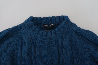 Elegant Blue Crewneck Sweater