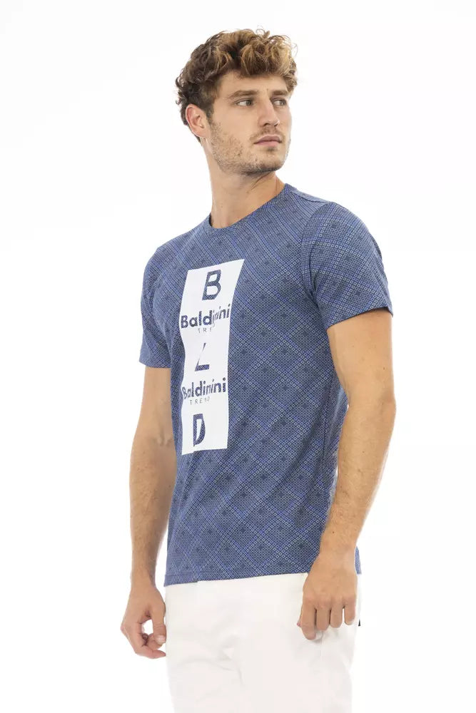 Blue Cotton Men T-Shirt