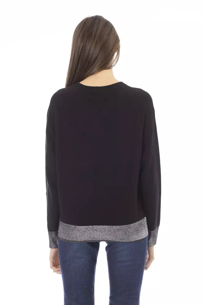 Black Wool Women Sweater