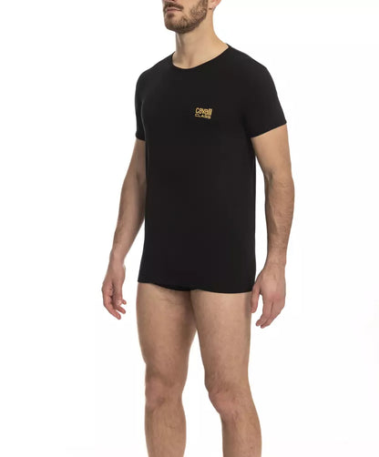 Black Cotton Men T-Shirt