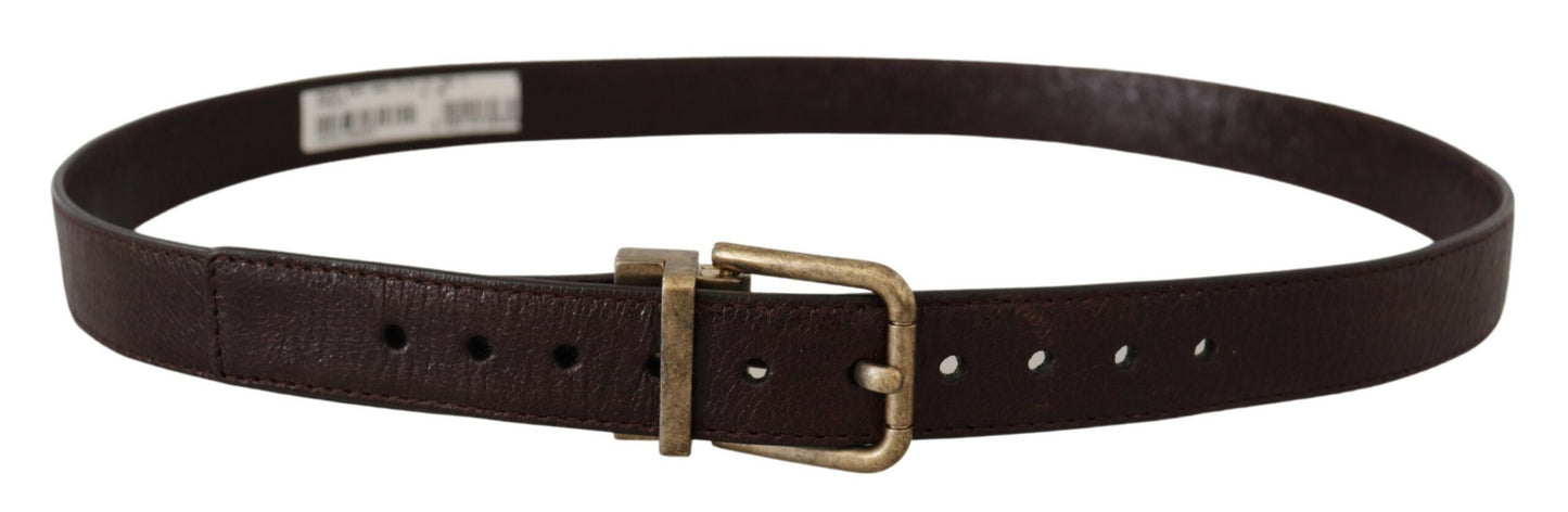 Elegant Leather Belt with Engraved Buckle