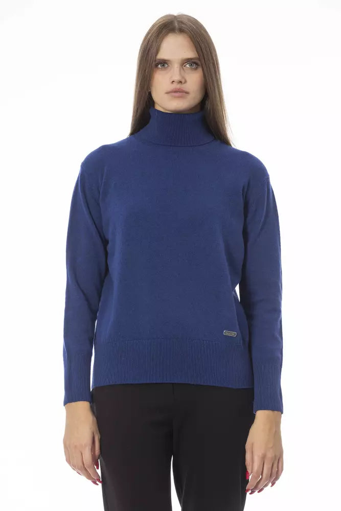 Blue Wool Women Sweater