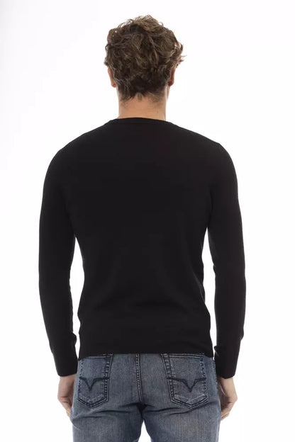 Black Wool Men Sweater