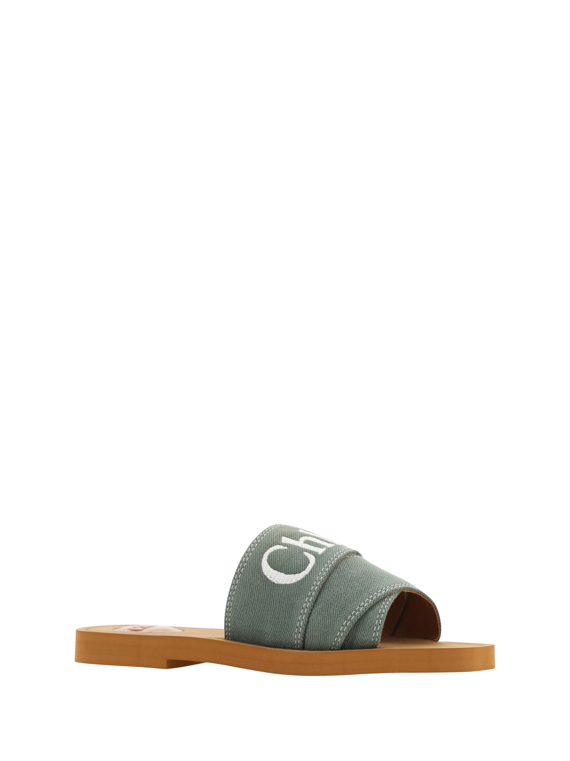 Elegant Forest Green Cotton Slides