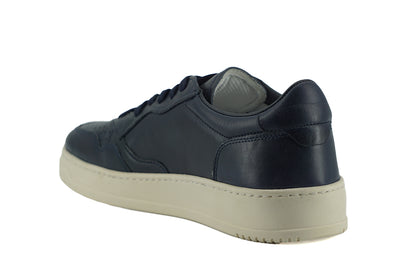 Elegant Navy Blue Leather Sneakers