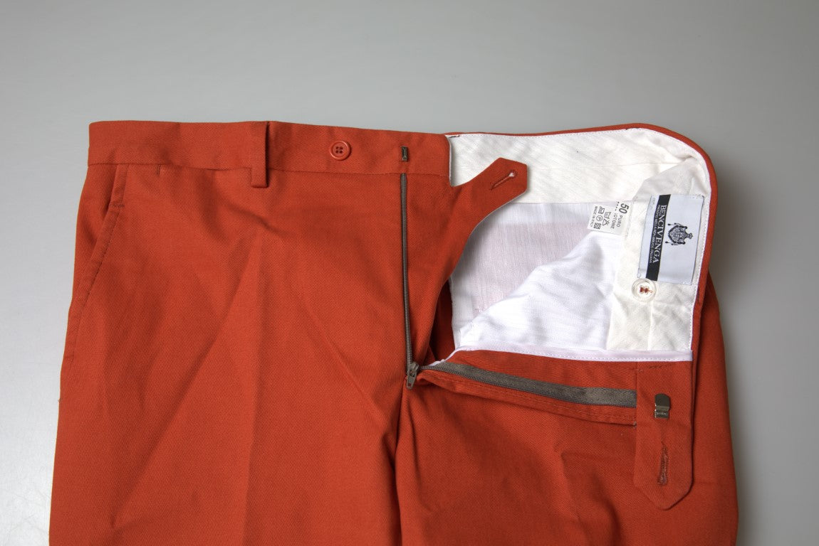 Elegant Orange Pure Cotton Pants