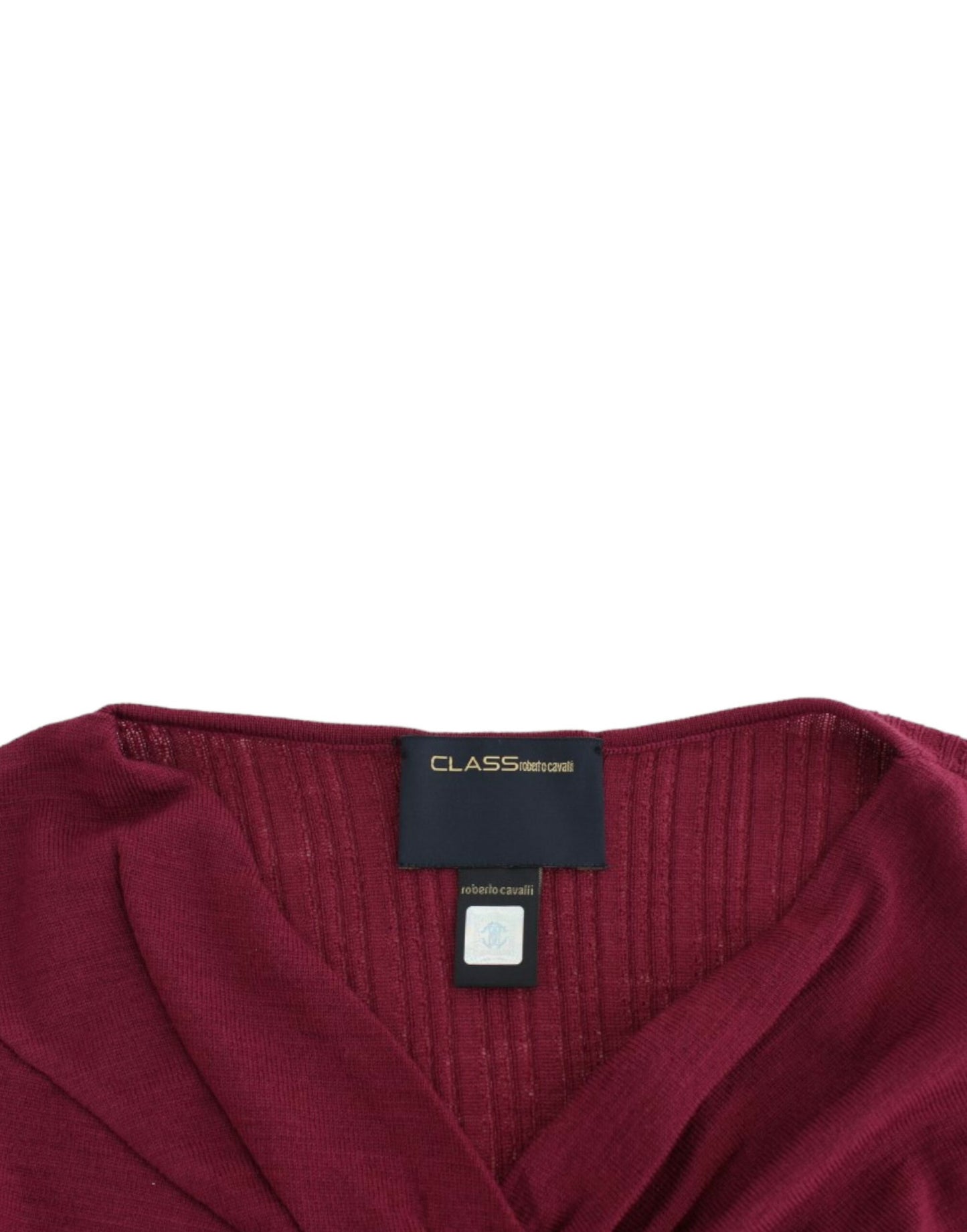 Elegant Purple Keyhole Wool Sweater