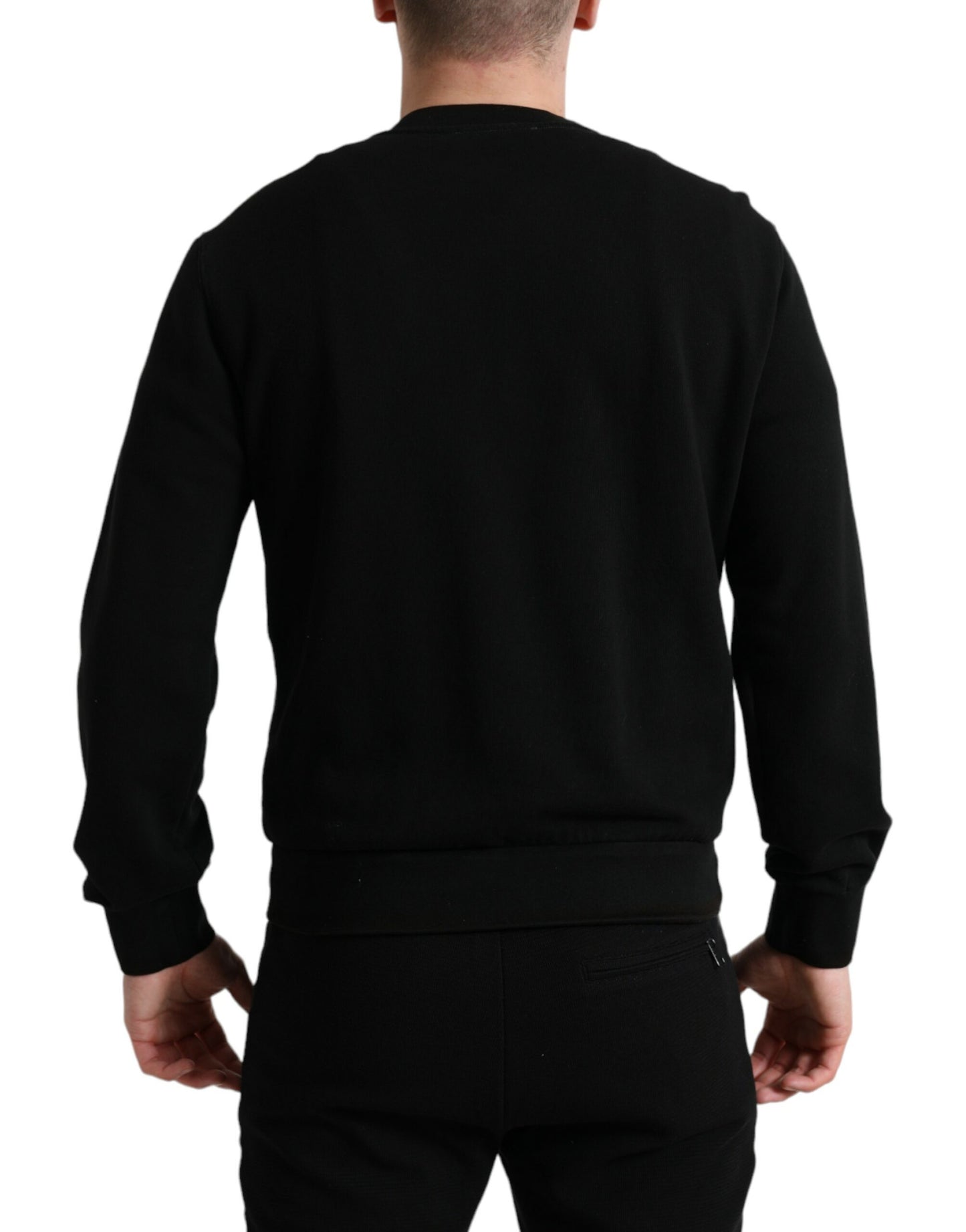 Elegant Crew Neck Cotton Blend Sweater