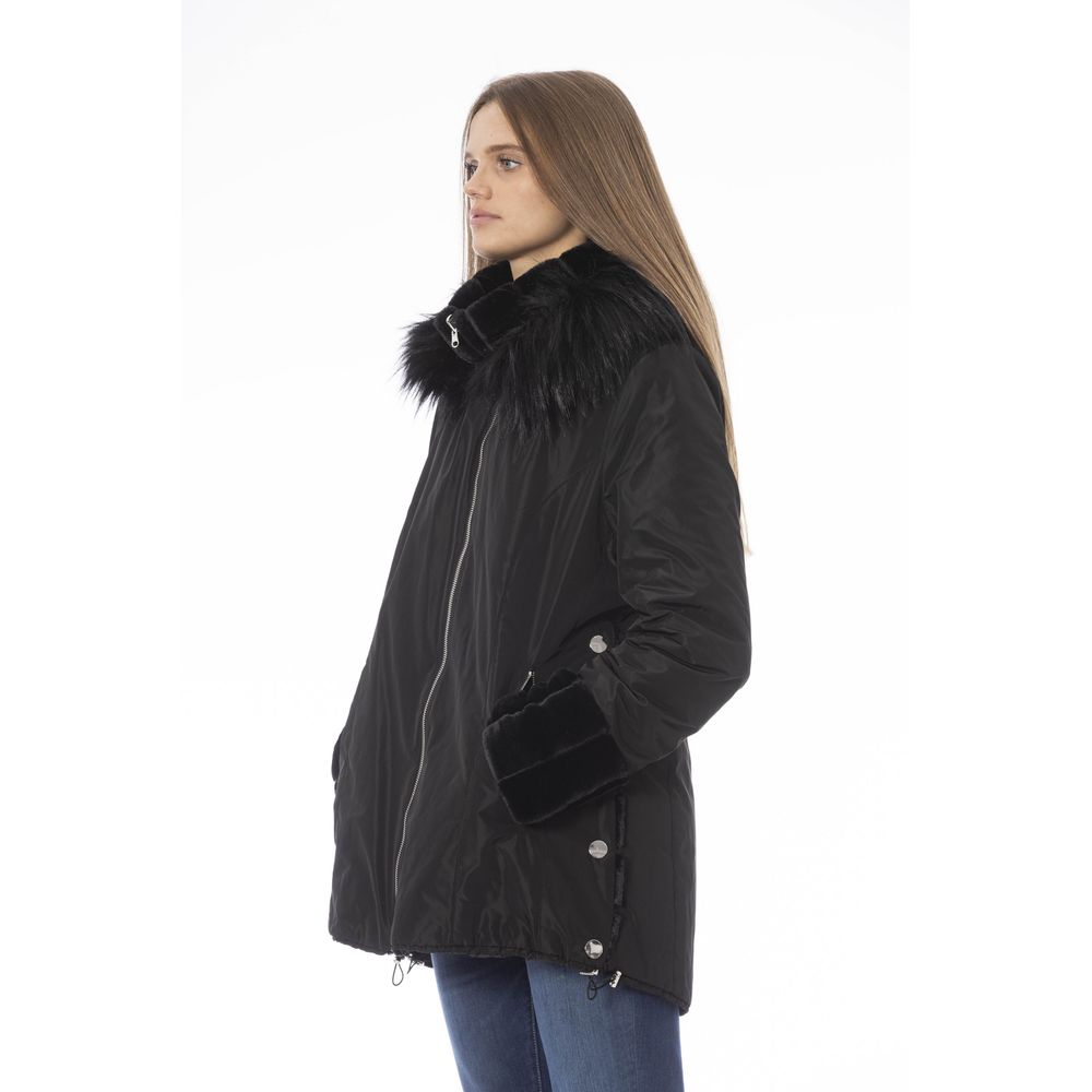 Black Polyester Women Jacket