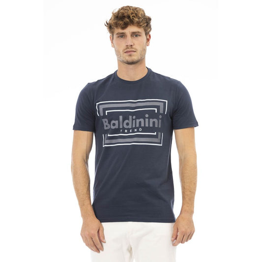 Blue Cotton Men's T-Shirt