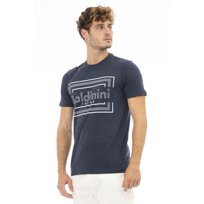 Blue Cotton Men's T-Shirt