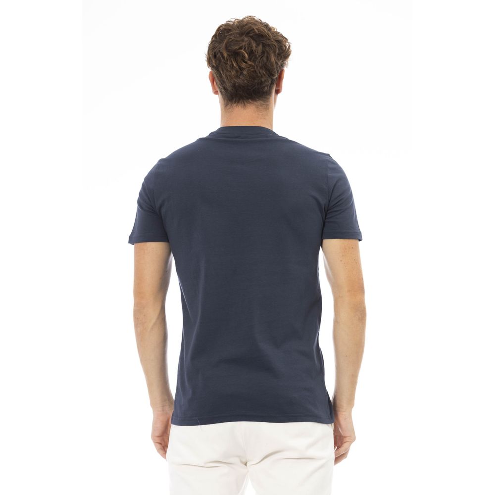 Blue Cotton Men's T-Shirt