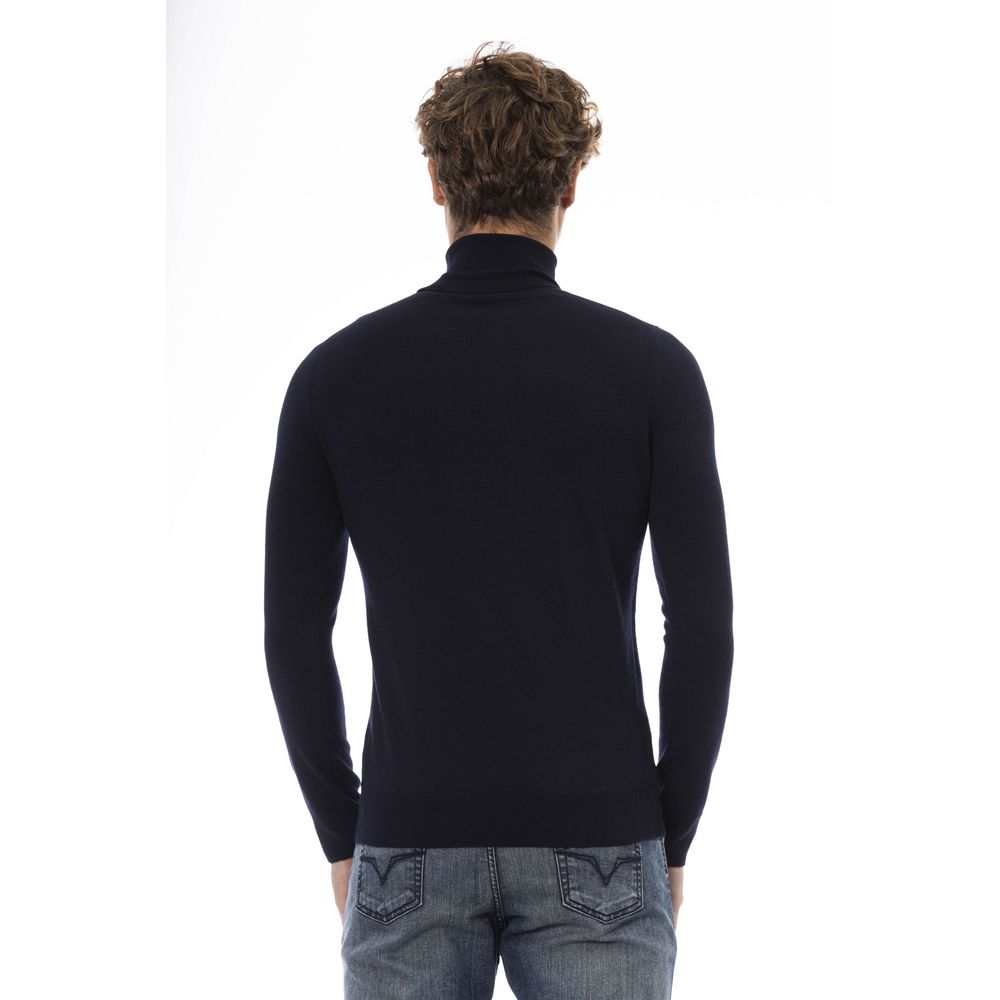 Blue Wool Men Sweater