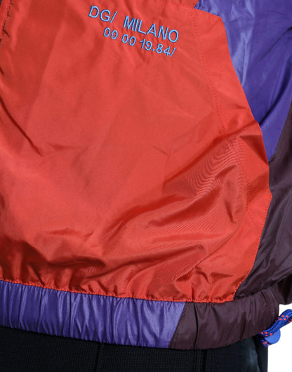 Multicolor Techno Fabric Windbreaker Jacket