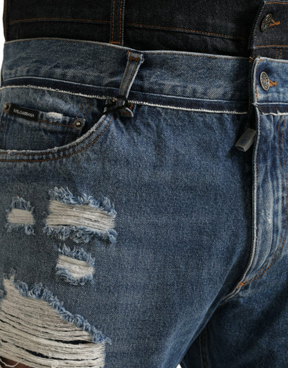 Chic Skinny Tattered Denim Jeans