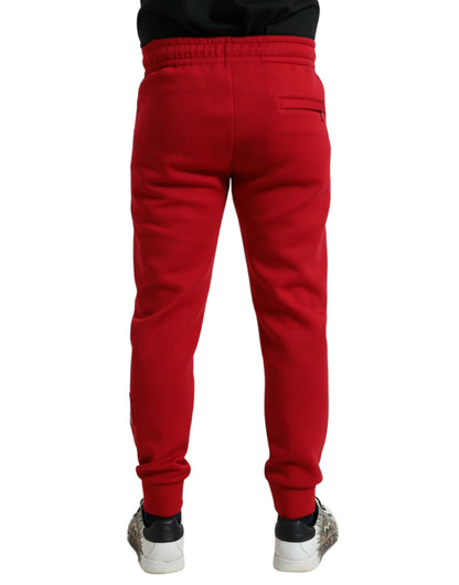 Sizzling Red Cotton Blend Jogger Pants