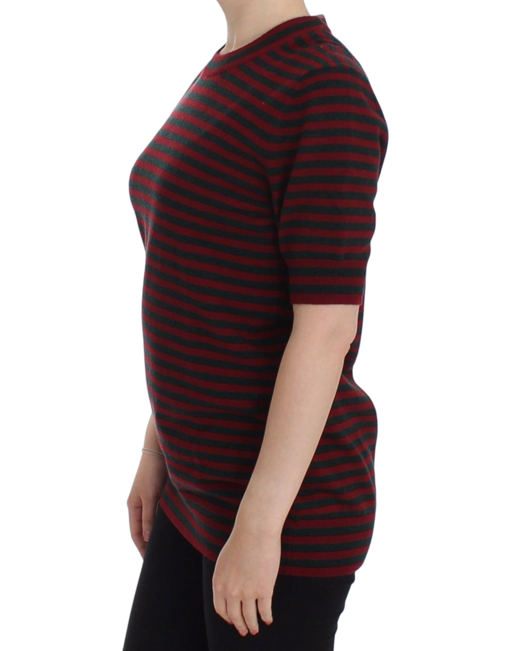 Elegant Striped Cashmere Crewneck Sweater