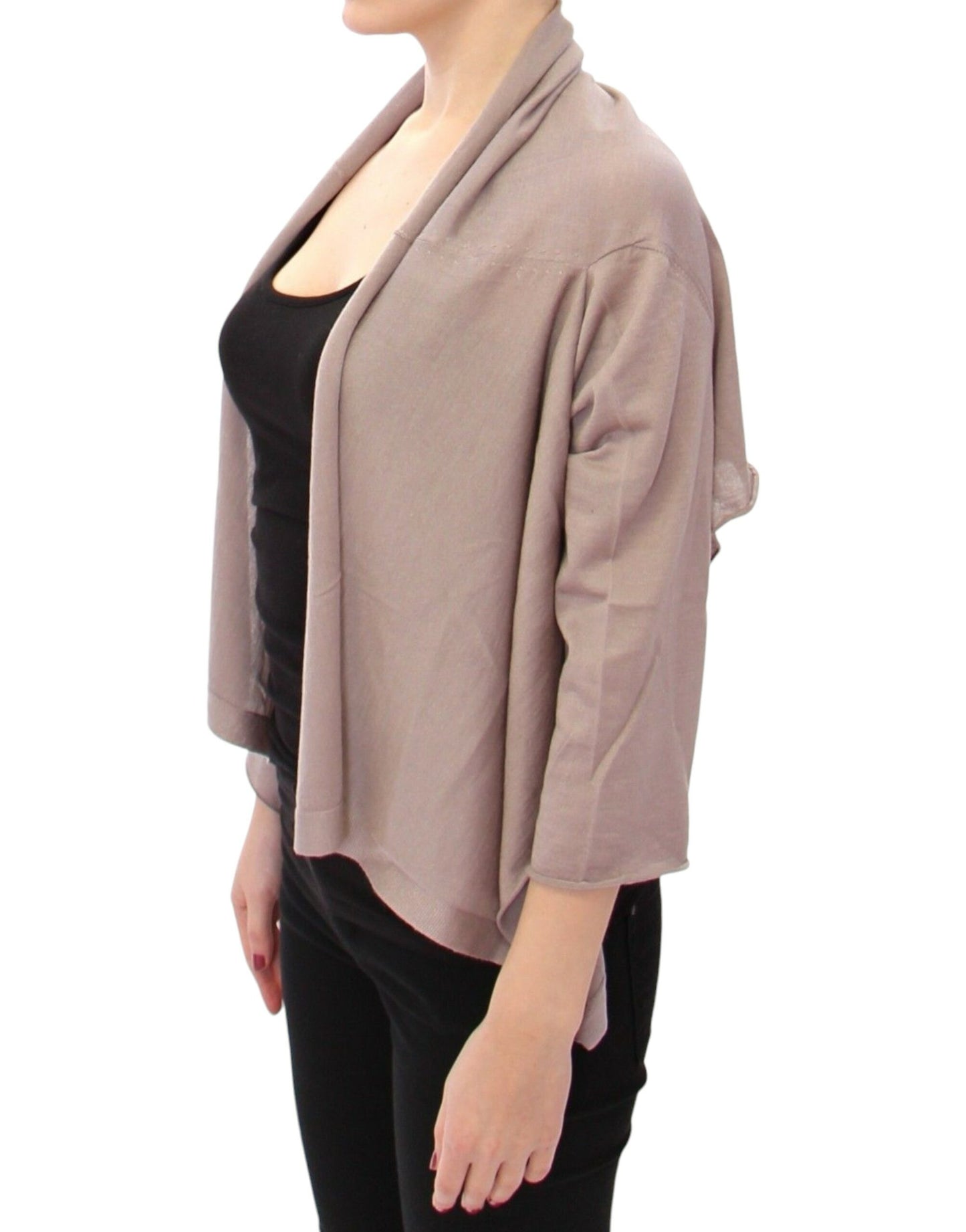 Elegant Cashmere-Silk Blend Light Knit Shrug