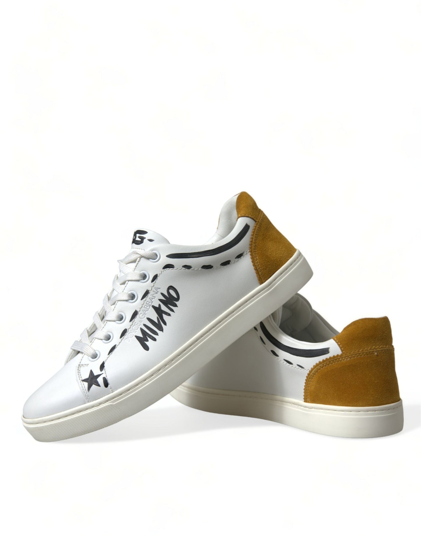 Sleek White Low Top Leather Sneakers