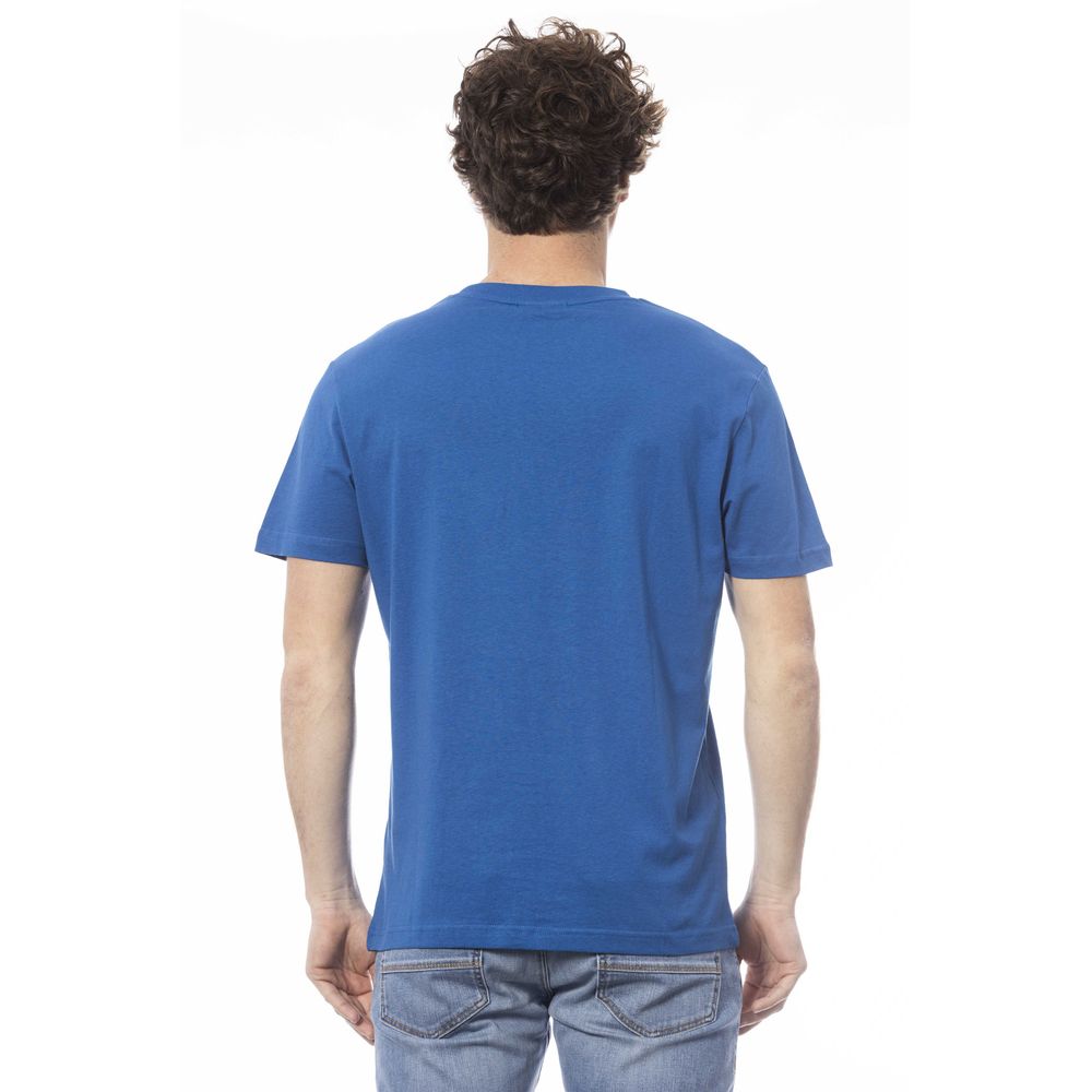 Blue Cotton Men T-Shirt