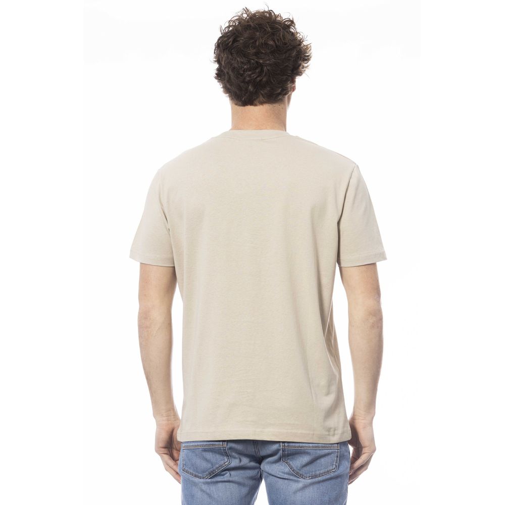 Beige Cotton Men T-Shirt