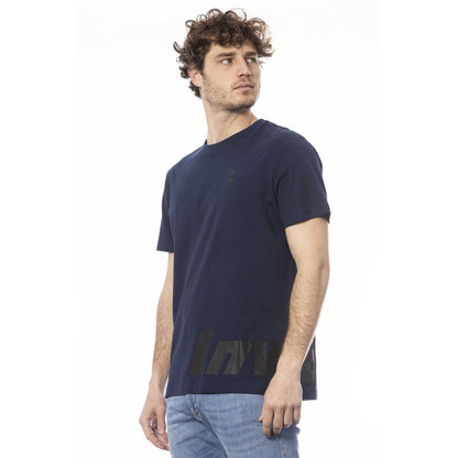 Blue Cotton Men T-Shirt