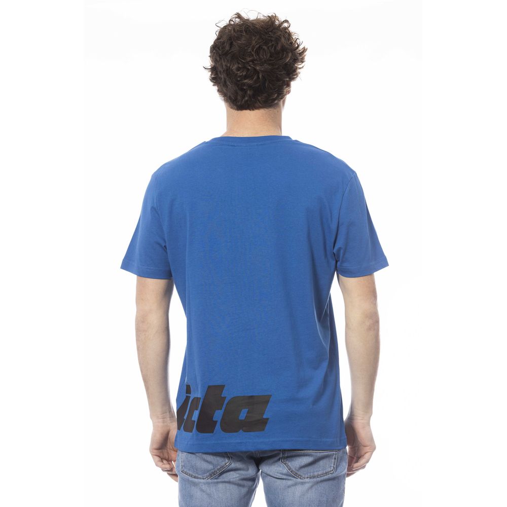 Blue Cotton Men T-Shirt