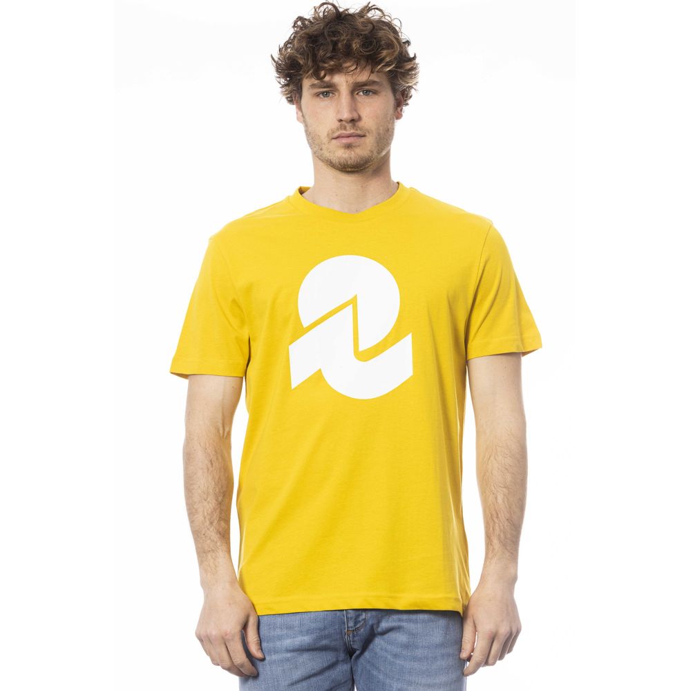 Yellow Cotton Men T-Shirt