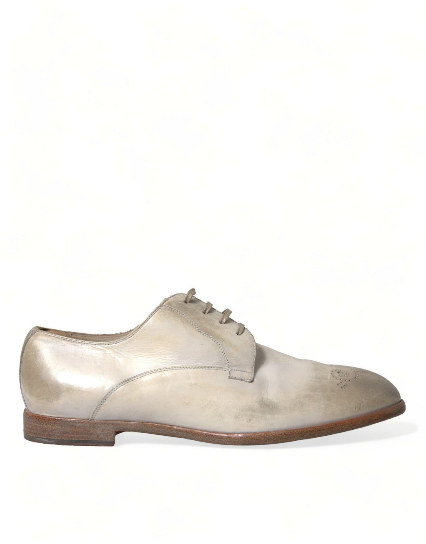 Elegant White Calfskin Derby Shoes