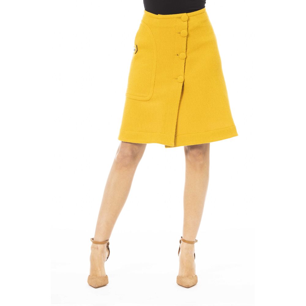 Yellow Wool Women Skirt