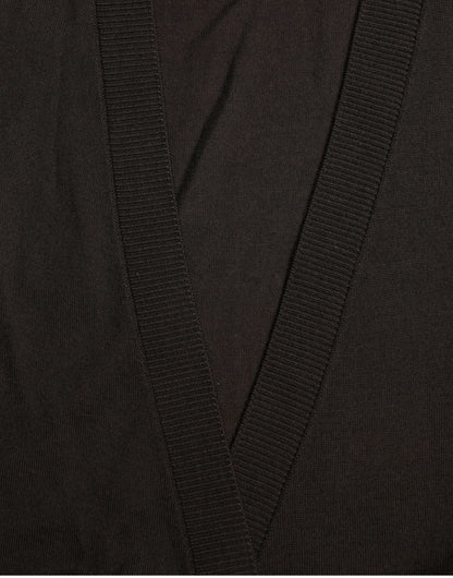 Elegant Black Virgin Wool Cardigan