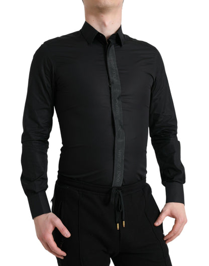 Elegant Black Slim Fit Dress Shirt