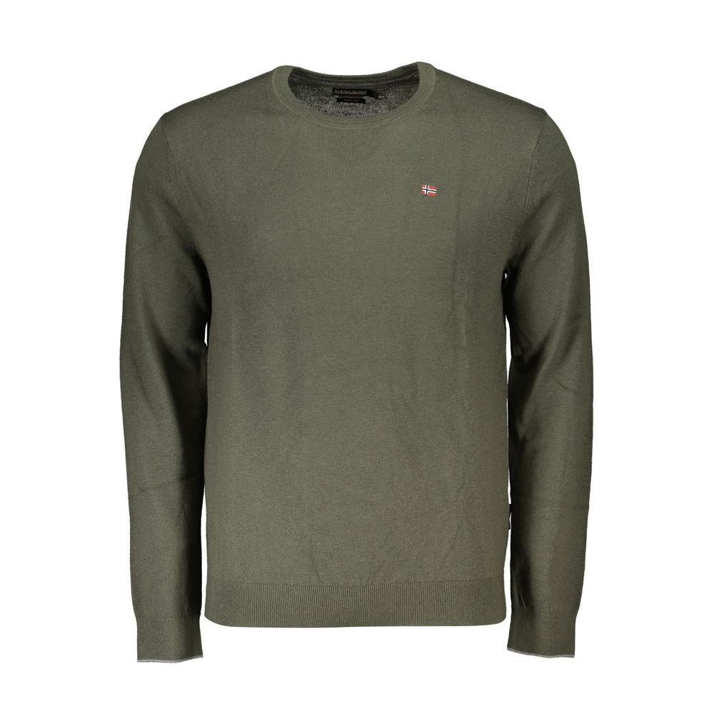 Green Fabric Men Sweater