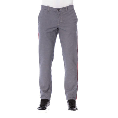 Blue Cotton Men Pants