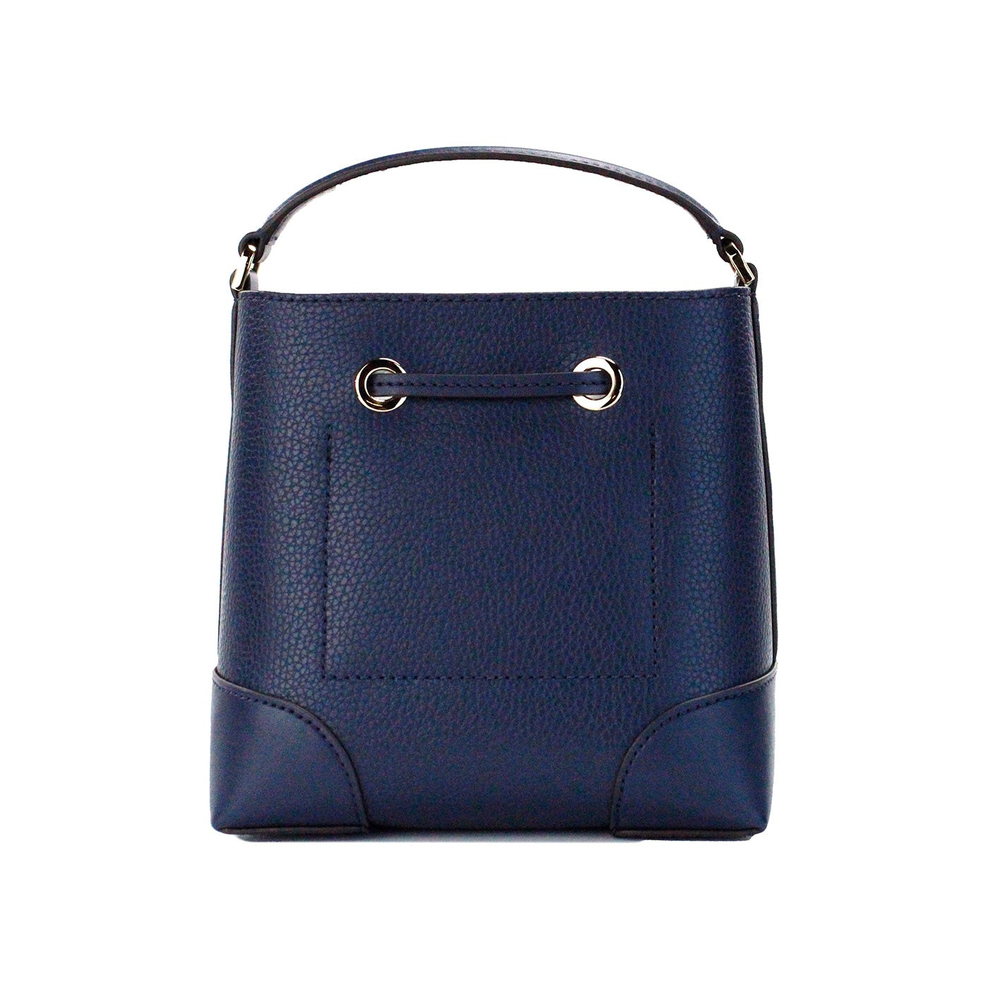 Mercer Small Navy Pebbled Leather Bucket Crossbody Bag Purse