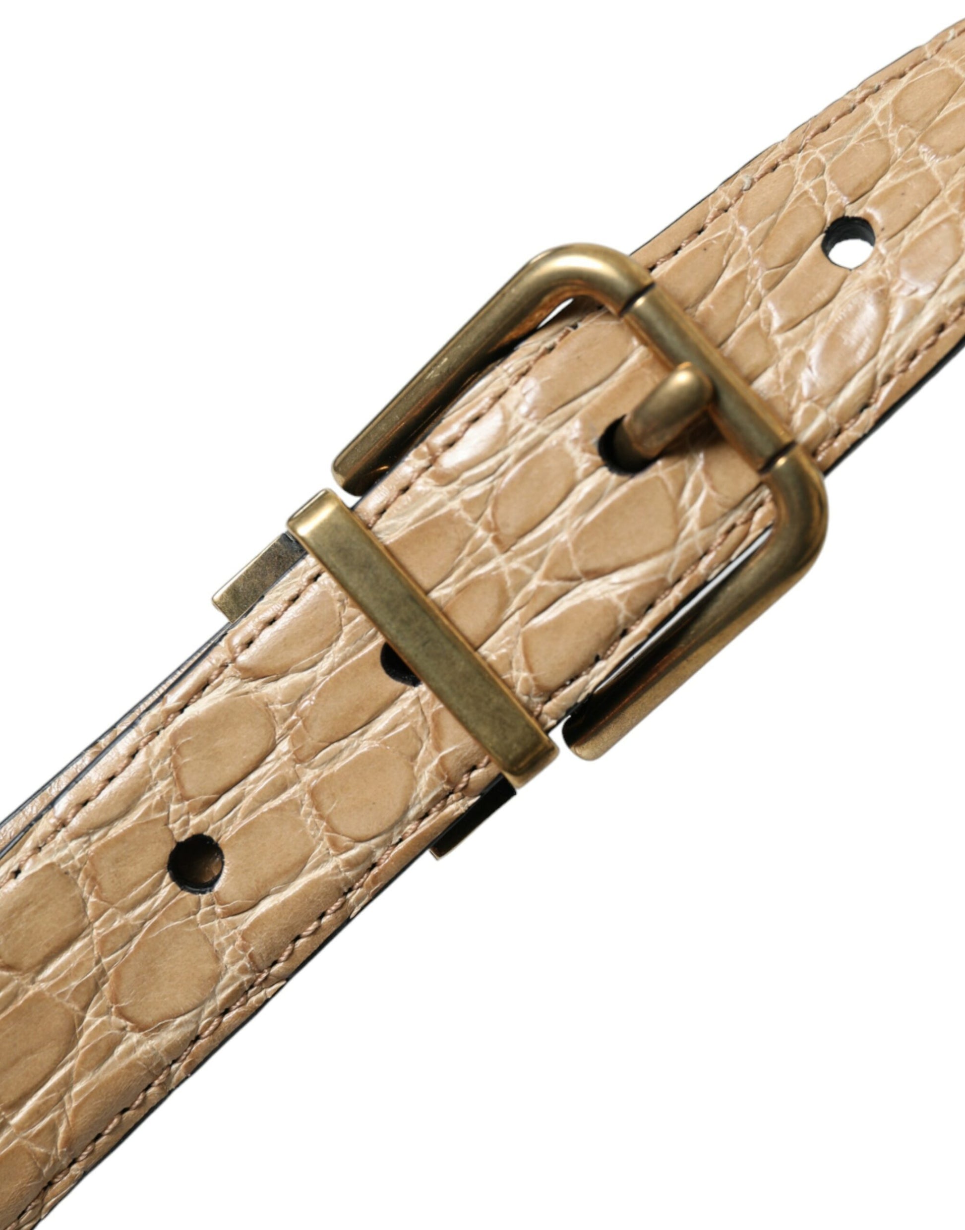 Elegant Beige Leather Belt