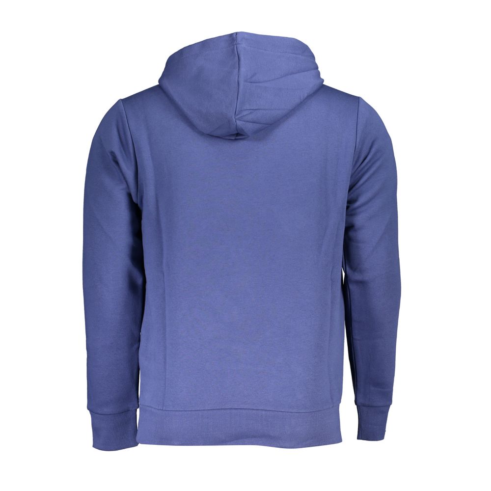 Elegant Long Sleeve Hooded Sweatshirt in Blue