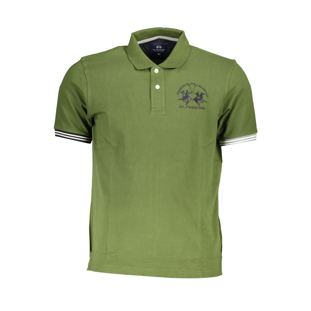 Chic Green Cotton Blend Polo Shirt