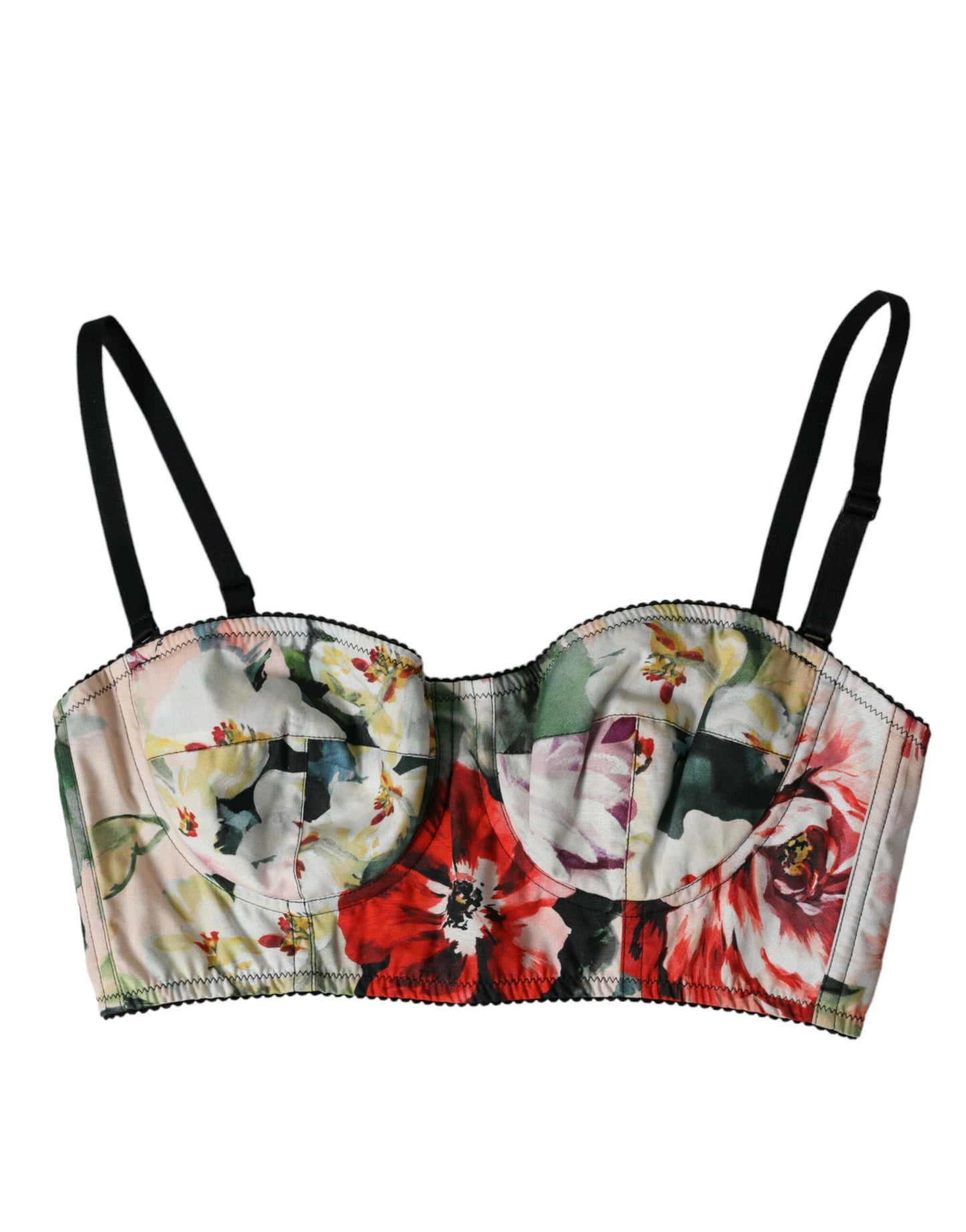 Multicolor Floral Bustier Crop Top